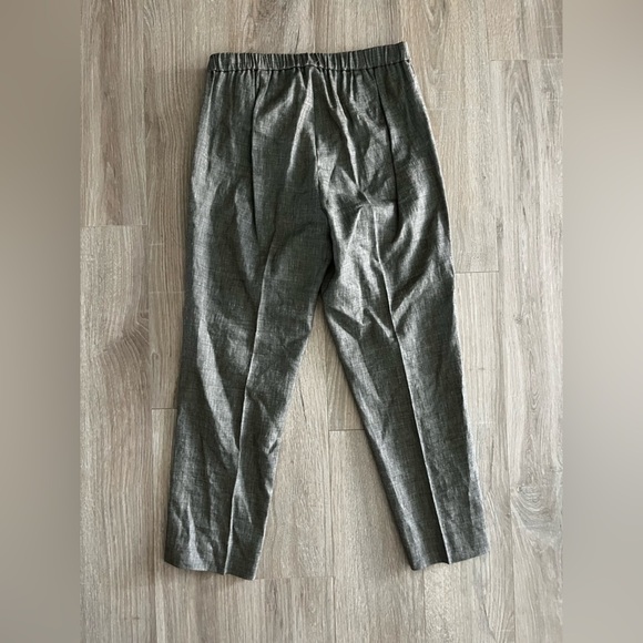 Theory Women’s Organic Linen Basic Pull-On Pants Melange Eco Sharkskin - Size 8 - Picture 6 of 7